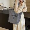 Lässige gestreifte Canvas-Tasche Damen Große Kapazität Pendler-Schultertasche College-Studenten-Klassentasche Tragetasche