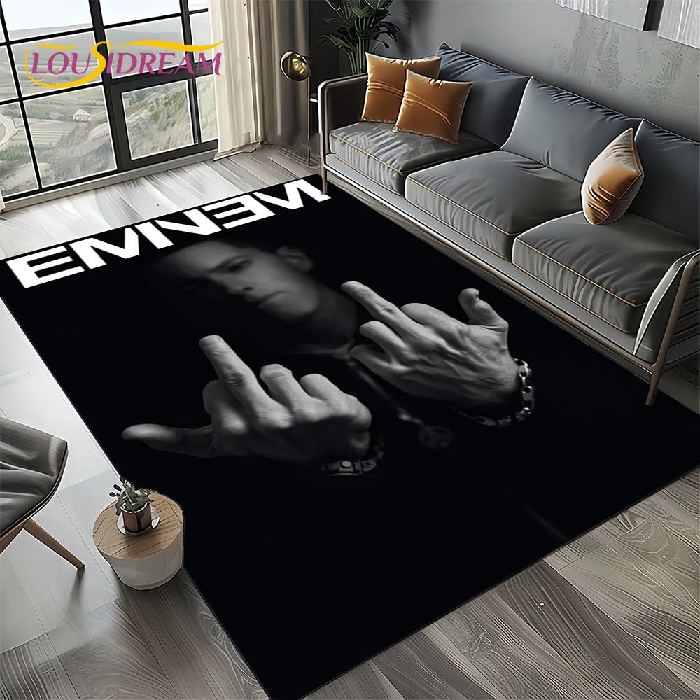 Rapper Eminem Tupac 2pac Hip-Hop Rap God Carpet Rug for Living Room Bedroom Home Sofa Decoration,Area Rug Non-slip Floor Mat
