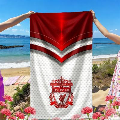 Football Club Print Beach Towel, Versatile Lightweight Absorbent Beach Towel for Pool Surf Yoga Bathroom, Perfect Birthday Holiday Gift