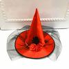 Props Halloween Party Feather Children Men Women Cloth Ruched Witch Hat Pumpkin Cap Wizard Hat