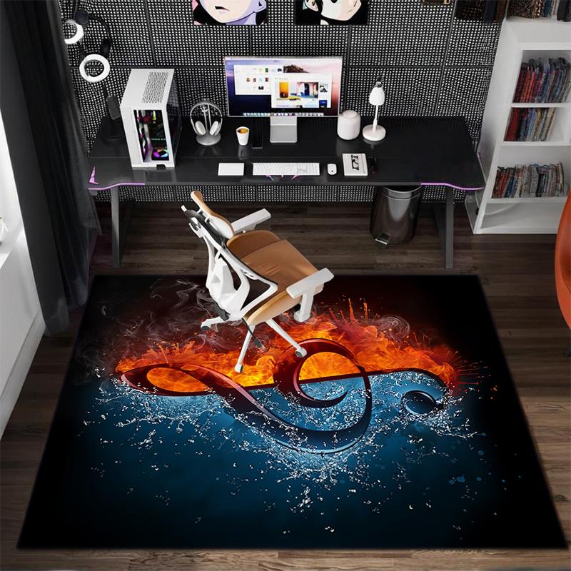

1Pc Musical symbols Printed circular carpet, home door mat, outdoor travel protection carpet A15 40x60cm( 15x23in )