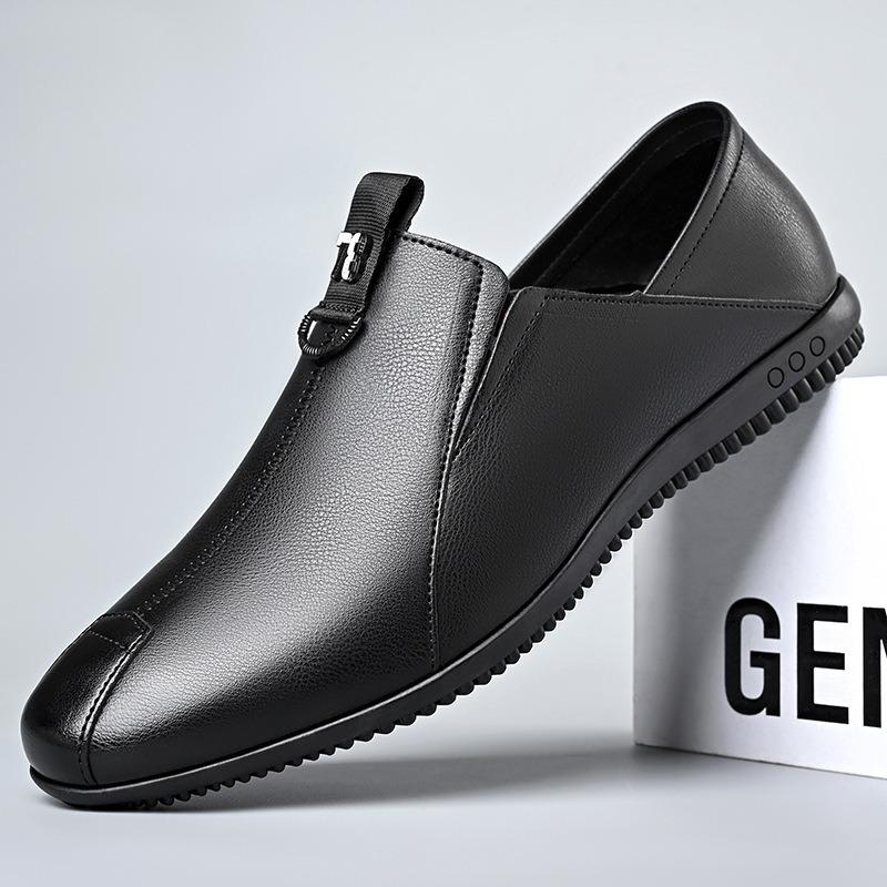 Fashion Designer New Slip-on Solid Color Men's Loafers Spring Autumn Flat Soft Leather Male Dress Shoes Casual Man Leather Shoes