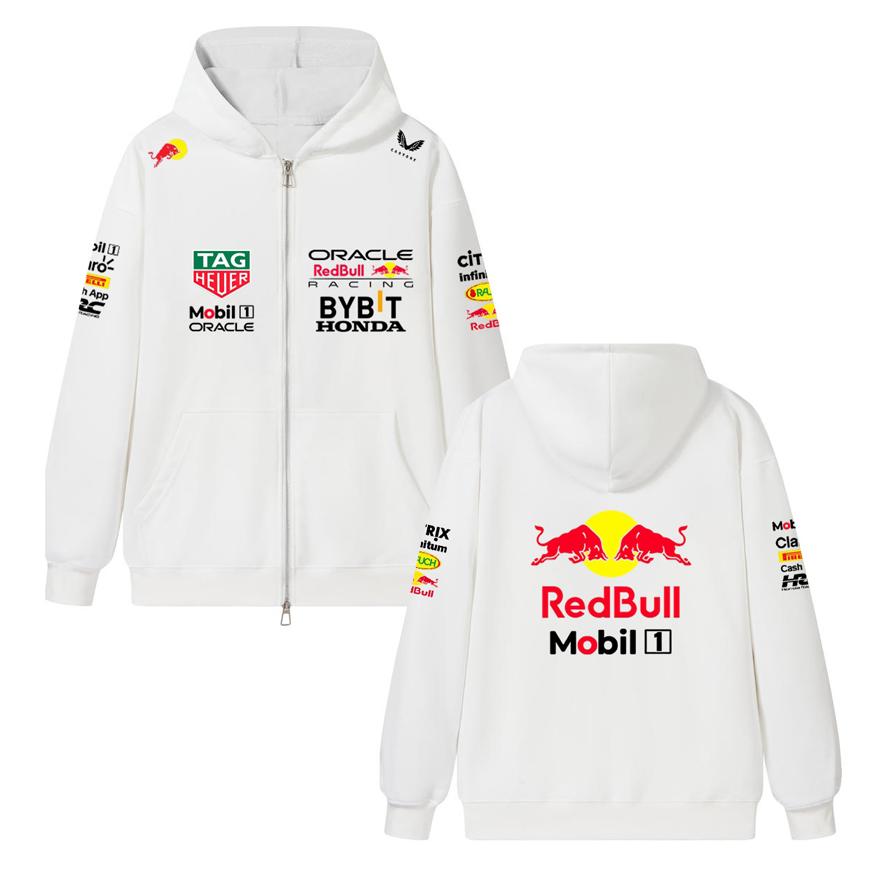 Red Bull F1 Team Zipper Hoodie Verstappen Formula 1 Racing Zipper Sweatshirt Men Women Casual Pullover