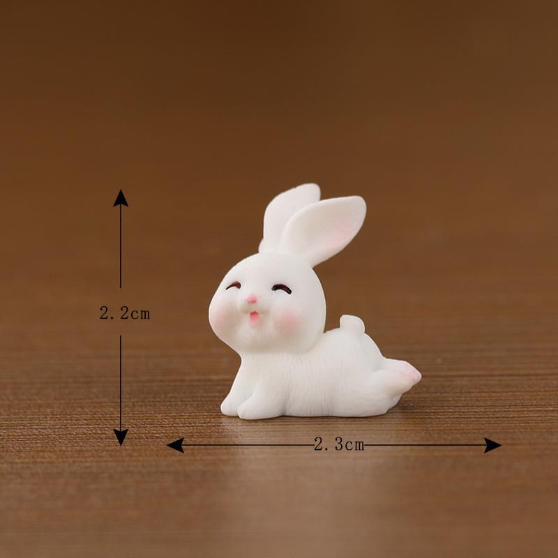 Charming Cartoon Resin Rabbit Figurine New Year Good Luck Bag For Home Decor