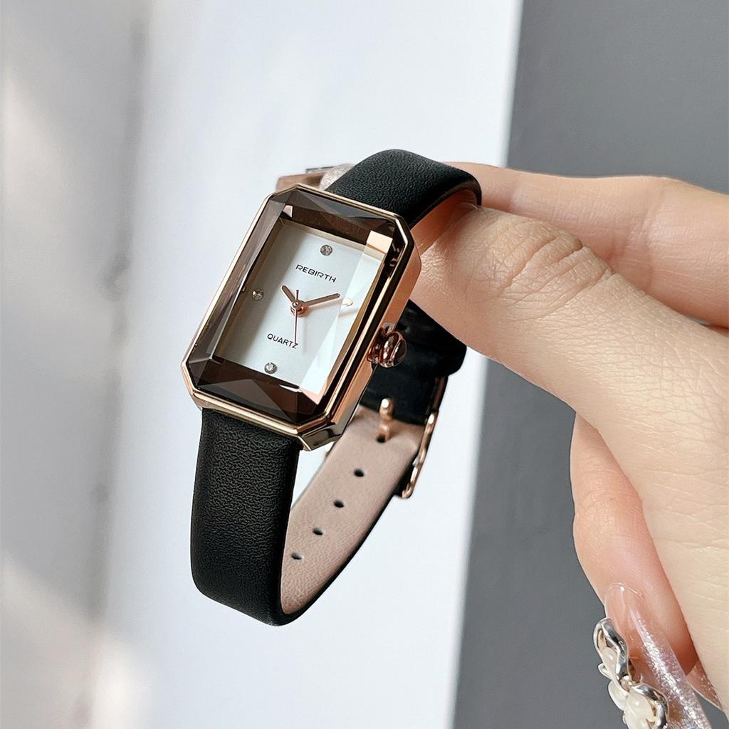 Rectangle Watch Women's New Light Luxury Diamond-encrusted Fashion Rhombus Belt Women's Watch