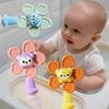 Suction Cup Spinner for Babies,Toddlers,ABS Resin Sensory Fidget Toy with 6 Colorful Grips,Travel Friendly Calming Toy for Airplane,Restaurant