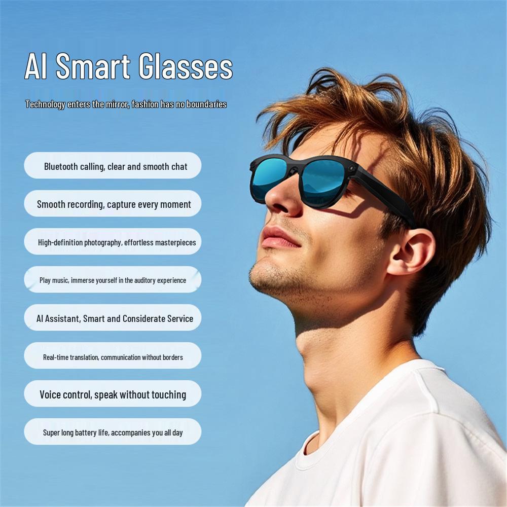 M88 Smart Glasses: 2MP AI Image Recognition, Real-time Translation, HD Photography, Bluetooth Calls.