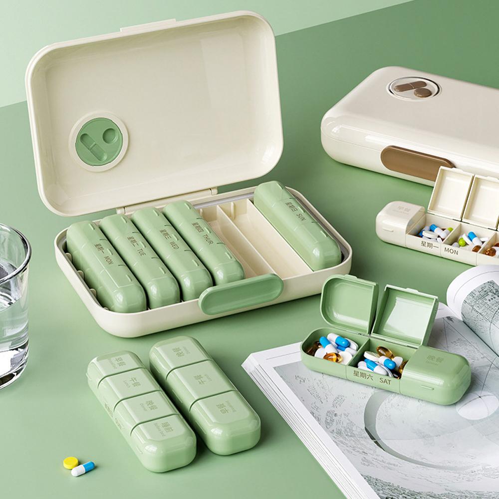 1 Stück Wöchentlicher Pillenorganisator 3/4 Mal am Tag, 7 Tage Pillendose 3/4 Mal, Tragbares Reise-Pillenetui für Pillen/Vitamine/Fischöl