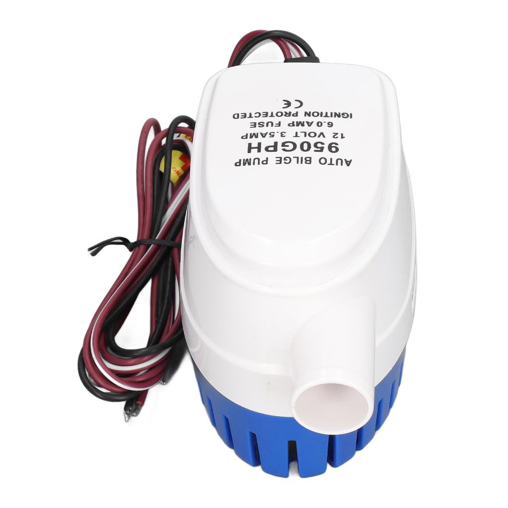 Automatic Bilge Pump DC 12V Plastic Removable Filter Easy Cleaning Boat Bilge Water Pump for Marine Yacht 950GPH