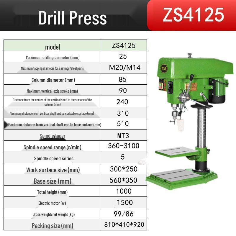High-Power Industrial Grade Benchtop Drill Press with Integrated Drill and Tap for Precision Small Drilling and Punching