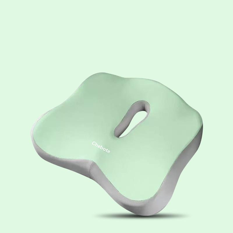Soft Memory Foam Seat Cushion 3D Ergonomic Support Cushion Washable Polyester Car Office Essentials for Body Relax зелёный
