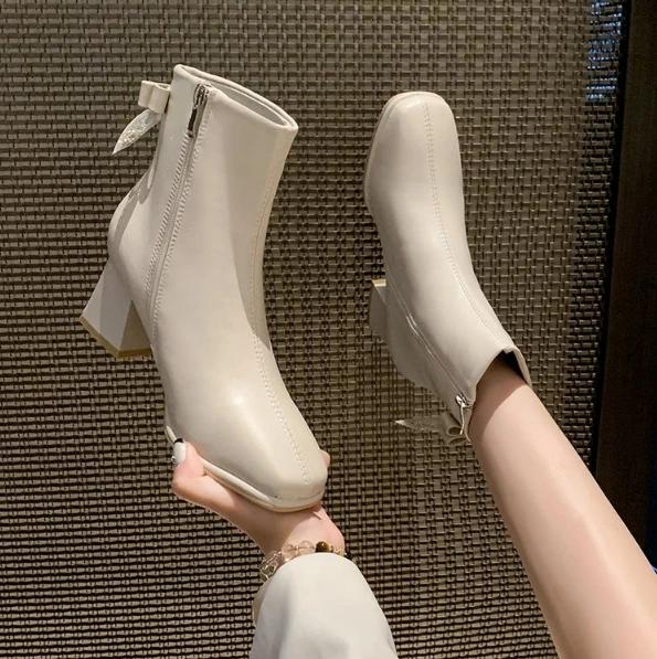 Fashion High Heels Ankle Women's Boots Pointed Toe Sexy Shoes for Women 2025 New Side Zip Classic Daily Boots Women Boots Botas Heels