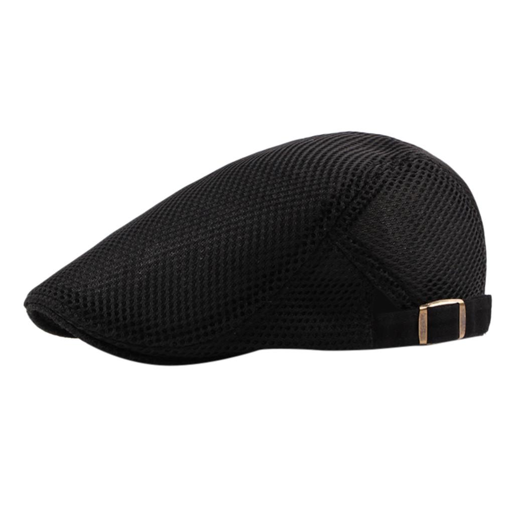 Männer Atmungsaktive Mesh Sommer Hut Newsboy Baskenmütze Ivy Cap Cabbie Flache Kappe