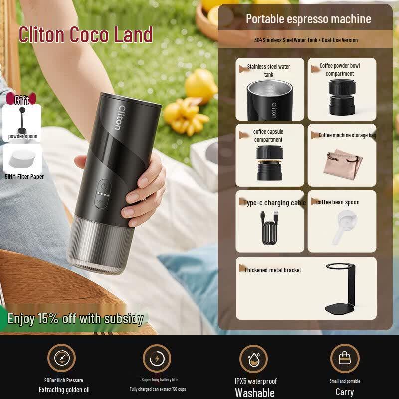 Qiwei Portable Electric Capsule Espresso Maker Kit