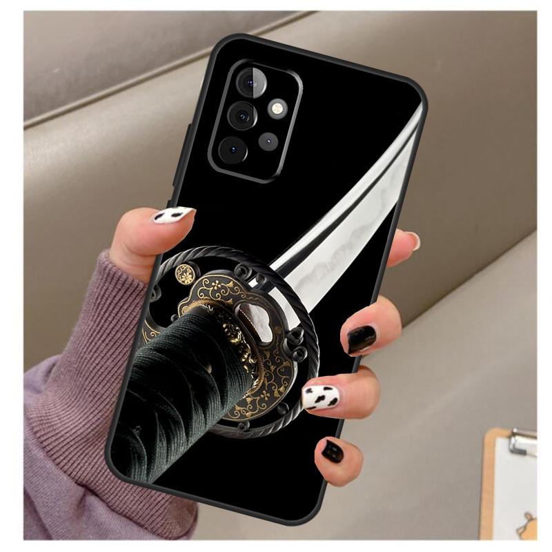 Japan Samurai Katana Case For Samsung Galaxy A32 A52 A12 A22 A16 A26 A36 A56 A06 A55 A35 A15 A54 A34 A14 A13 A53