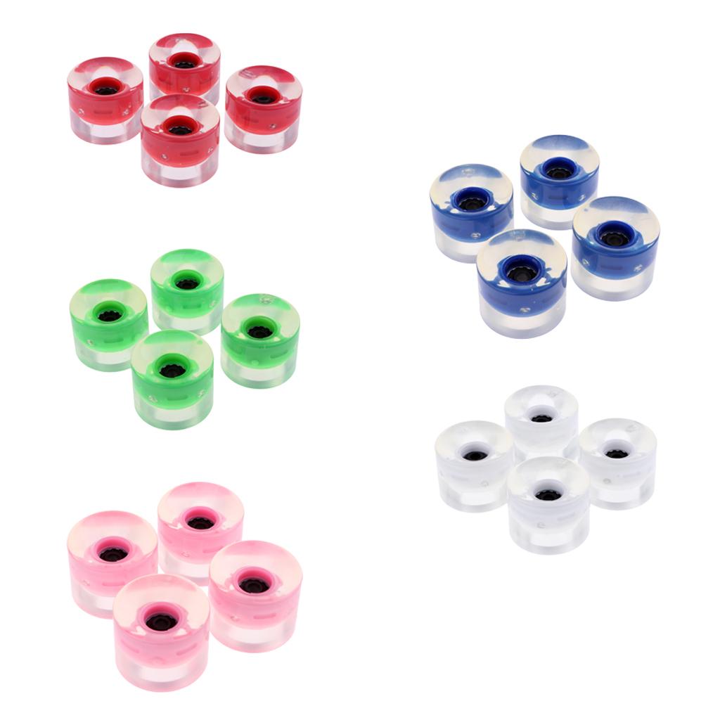 Conjunto de Rodas de Longboard Iluminadas PU de Alta Elasticidade Rodas Flash Downhill Mountain Cruiser para Skate de Rua e Habilidade
