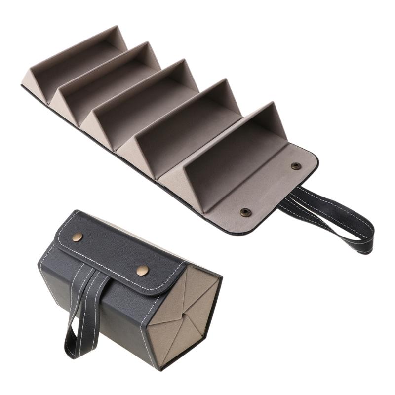 Leather Multi-layer Glasses Box Multi-functional Glasses Storage for Case 5 Slots Travel Glasses Bag Hanging Glasses Fra