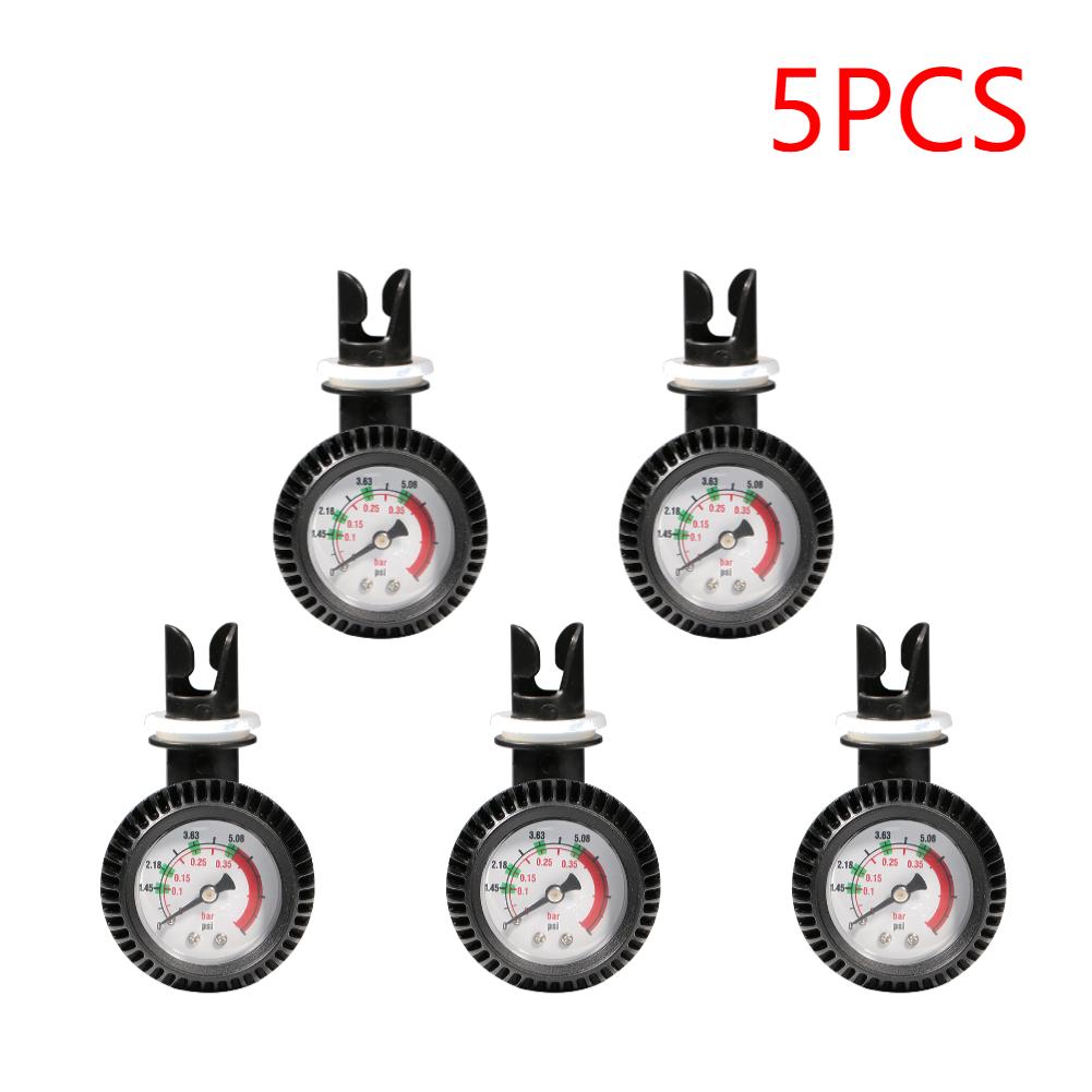 Air Pressure Gauge 5 PSI Inflatable Boat Test Air Valve Connector Air Thermometer  Kayak Pump Gas Meter ABS Barometer