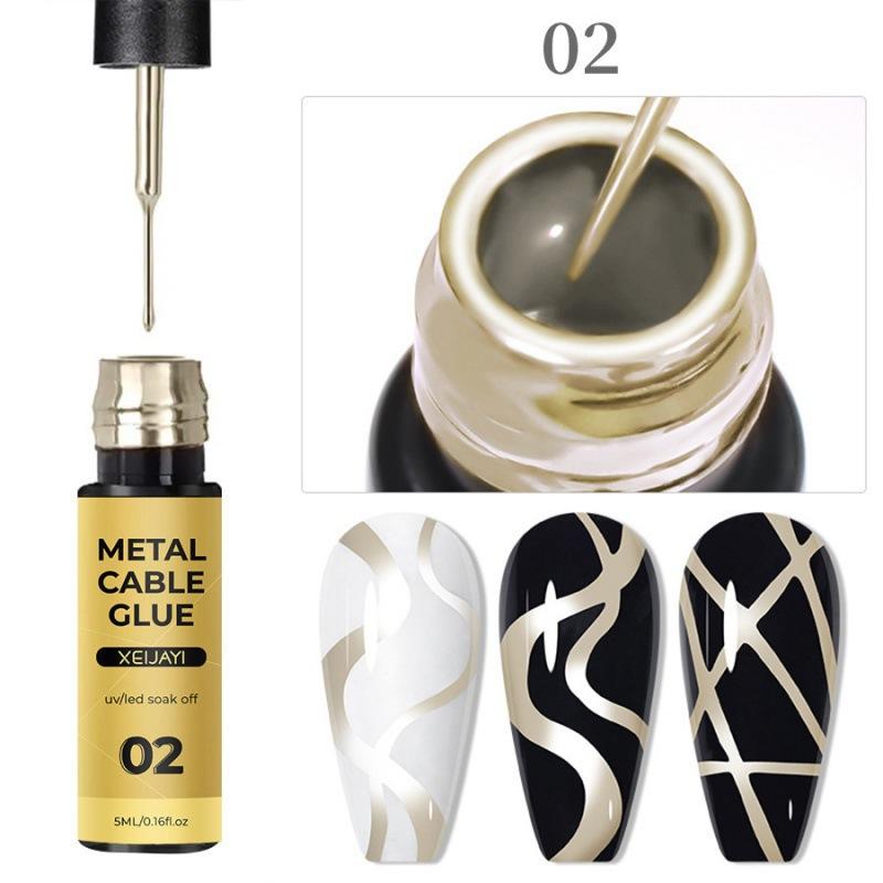 Nail Art Wire Glue Hook Edge Painted High Density Metal Glue Phototherapy Wire Drawing Glue Nail Salon Special
