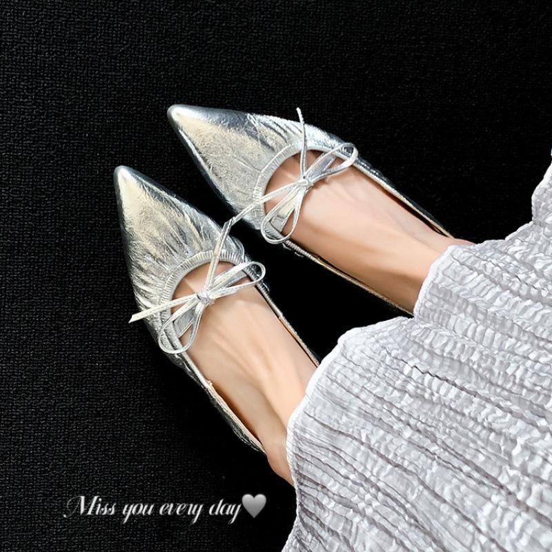 French Pointed Head Low Heel Back Strap Sandals Women's Summer Versatile Women's Bag Head Slippers Commuter Bag Head Shallow Mouth Temperament