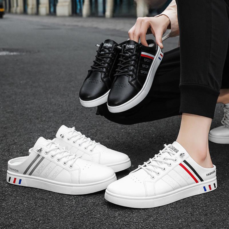 Fashion 2024 Summer Half Slippers for Men Trendy Men's Sneakers Men's Flat Bottom Casual Shoes Soft Sole Support Shoes Zapatos De Hombre