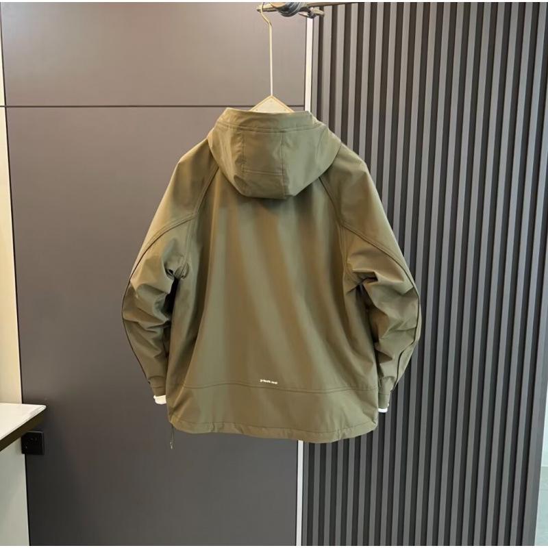 Men's Cotton-Padded Windbreaker: Hooded, Solid Color, Casual Loose-Fit Jacket for Autumn/Winter
