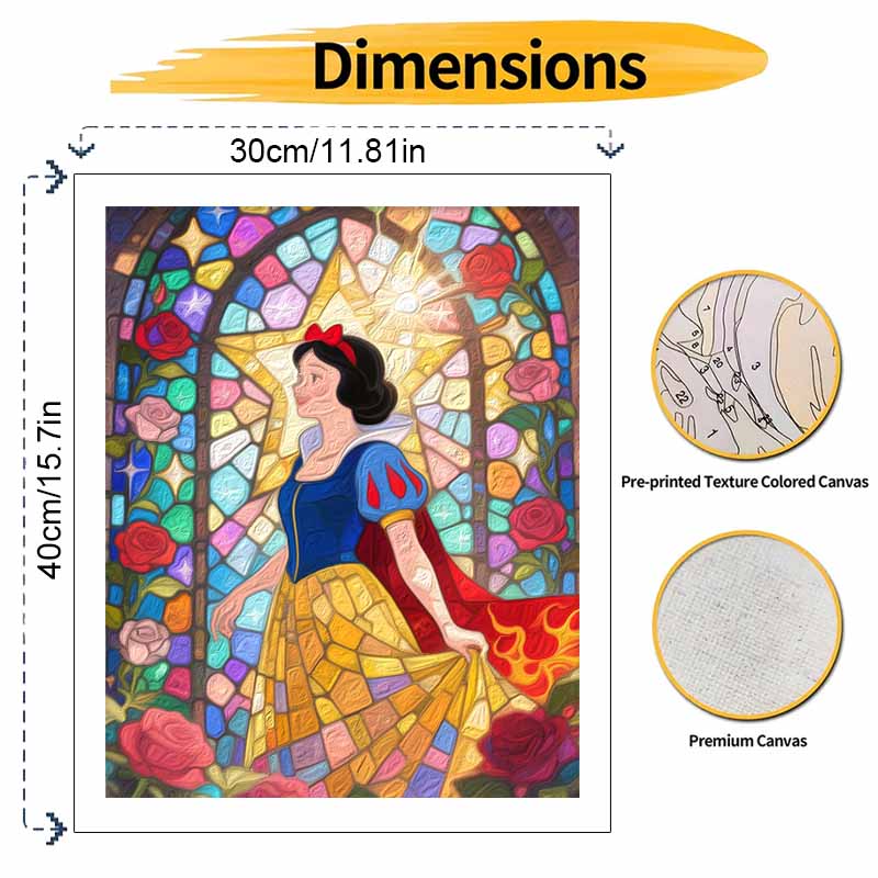 Disney Princess Stained Glass Oil Painting Hand Painting Coloring Painting Handmade Diy Home Decoration Gift