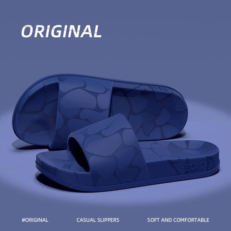 Classic Slippers, Moire Pattern EVA Indoor/Outdoor Slip-On Sandals, Round Toe Non-Slip Sole Odor-Resistant Insole, for Men, All-Season House Slippers