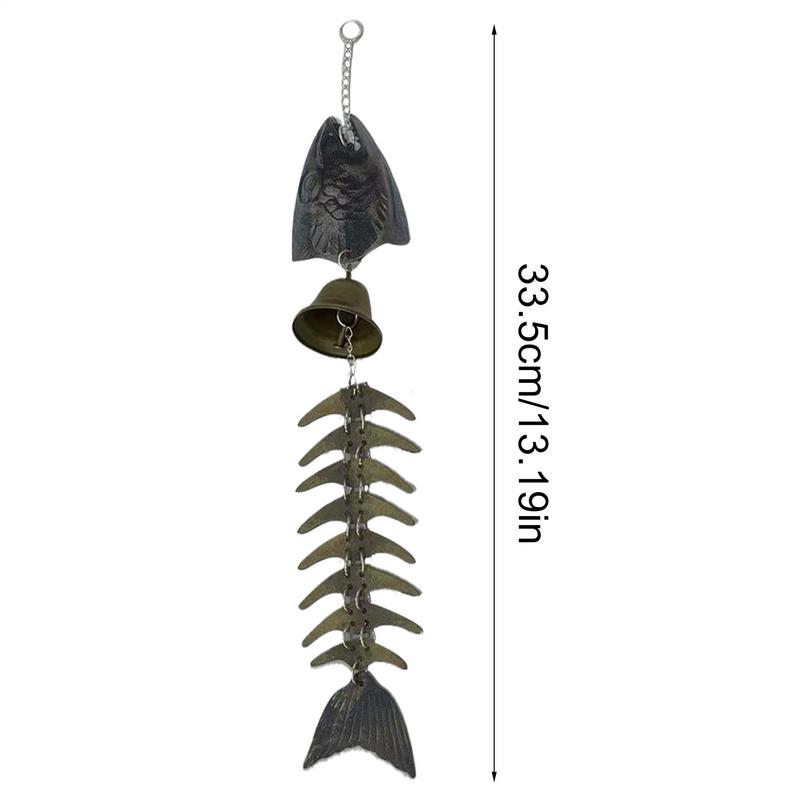 Windchimes Outdoors Fish Bone Windchime Decor Hangable Metal Decorations Vintage Wind Chimes For Porch Yard Patio Balcony Garden