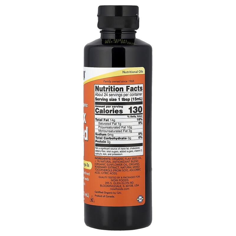 Certified Organic Flax Seed Oil, 12 Fl Oz (355 Ml)
