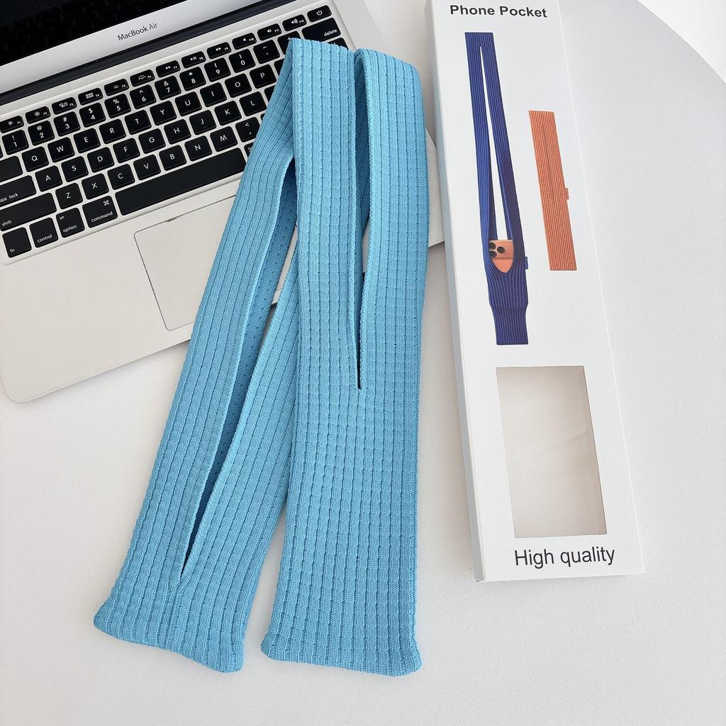 Stilvolle gestrickte Crossbody-Handtasche für Mobiltelefone – Multifunktionale Aufbewahrungstasche aus gewebtem Stoff