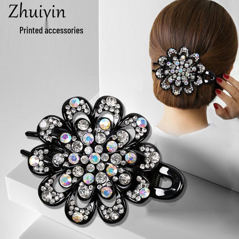Luxury Korean Rhinestone Hair Claw Clip for Updos