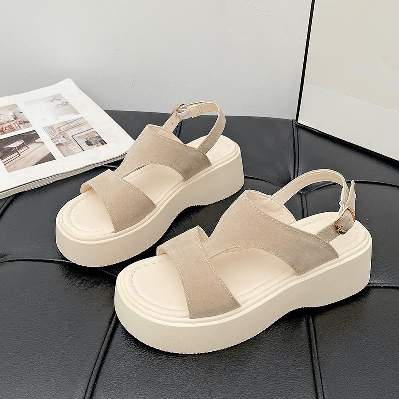 

Super fire French platform bag heel sandals women s 2025 summer new two wear light luxury retro skirt comfortable beach shoes 35