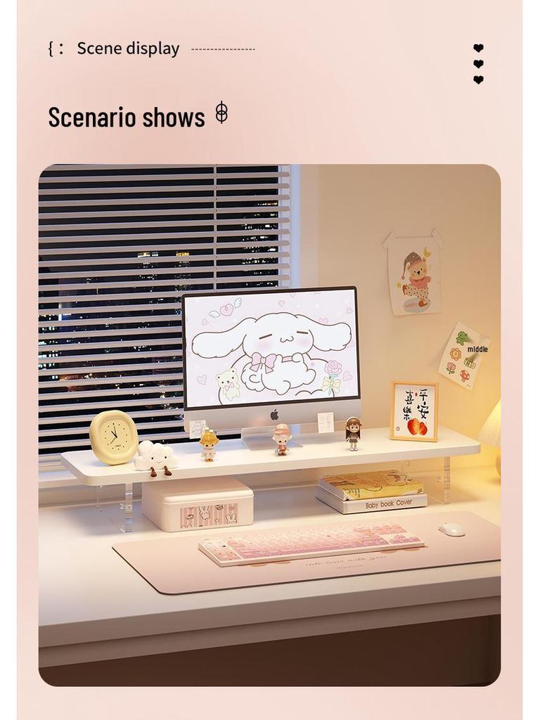 Monitor Riser and Keyboard Tray Combo Stand
