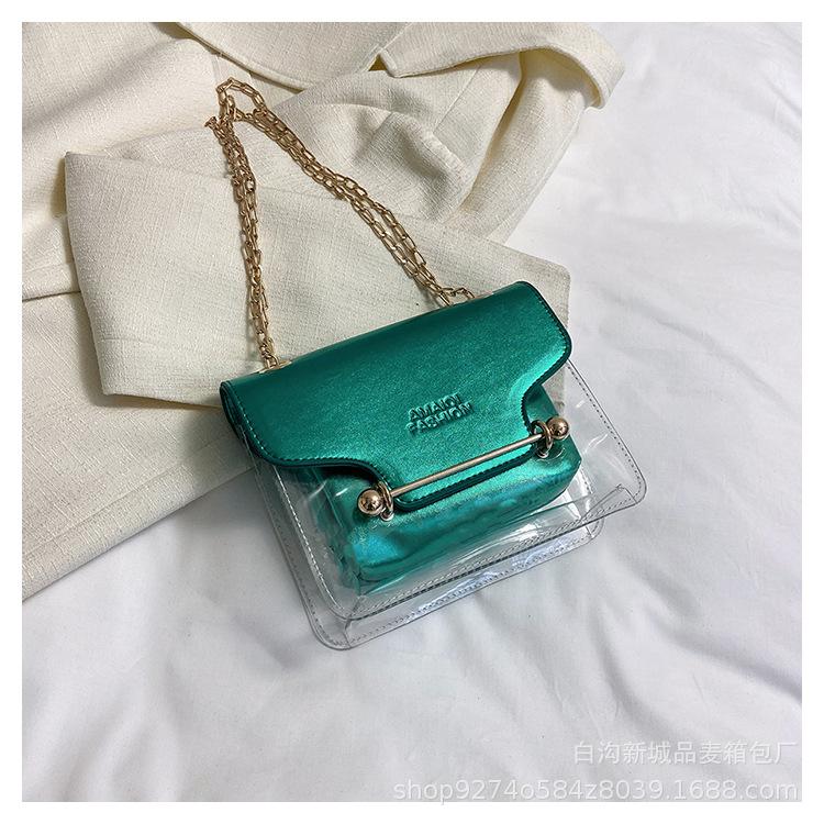 Popular small bag women 2025 new fashion messenger small bag chain bag transparent child and mother bag small square bag