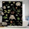 Nature-inspired Shower Curtain Featuring Playful Animals Waterproof Bathroom Decor for Your Home