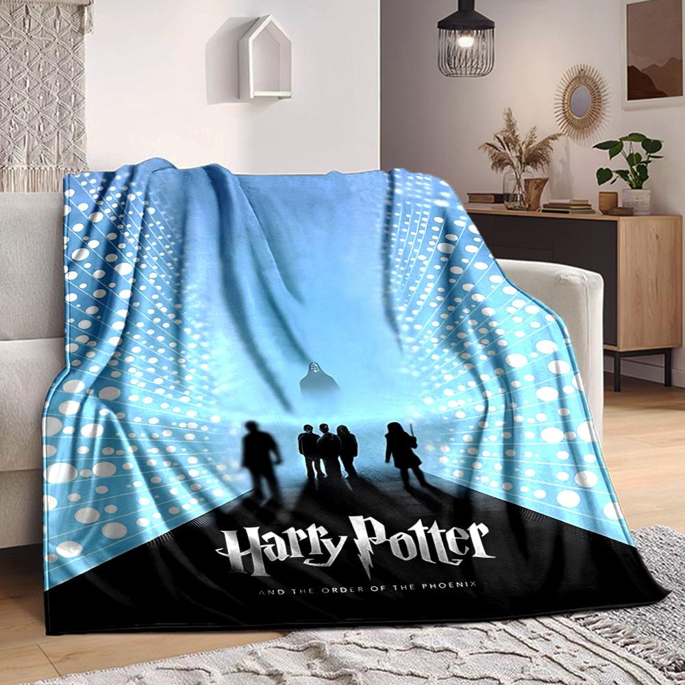 1pc Harry Potter Flannel Throw Blanket - HD Printed Lightweight Soft Warm All-Season Blanket for Sofa, Bed, Travel, Camping 018