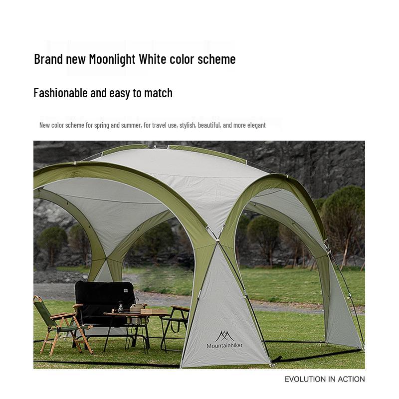 Moonlight White Dome Outdoor Camping Tent - Large Canopy with Screen and Curtains