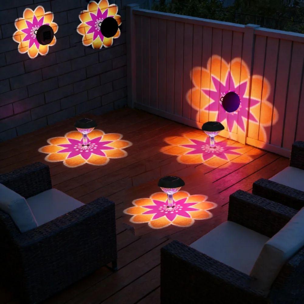 IP65 Waterproof Solar Garden Light Auto On/Off Solar Powered Solar Outdoor Lights Projection Light LED Light LED Garden Lighting