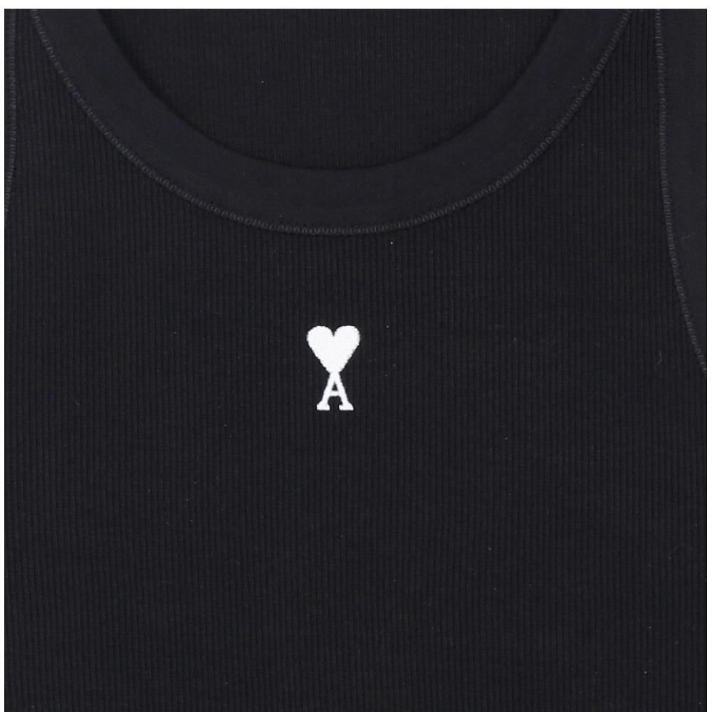 Ami Small Heart Logo Tank Top Women Sleeveless Ftp811 Je0117 045