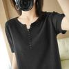 T-shirt V-neck Pullover Loose Half Sleeve Pullover Loose Half Sleeve V Neck T-shirt