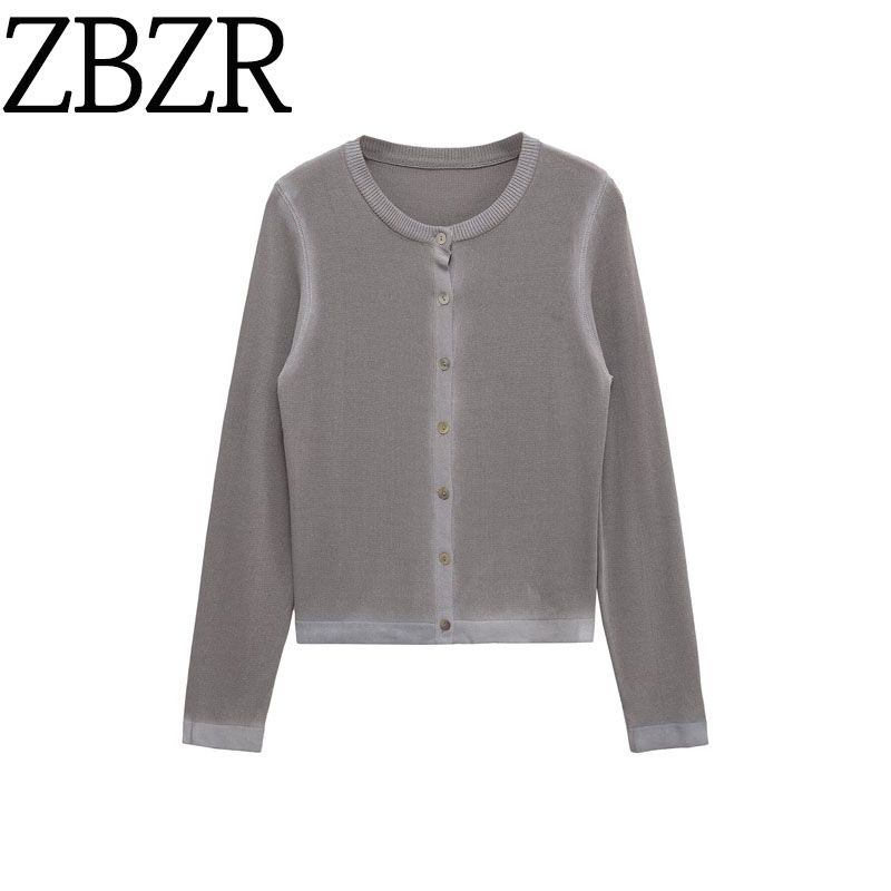 Zbzr Autumn New Women clothes Western Style Fashion Gradient Color round Neck Long sleeve Knitted Outerwear 2893159