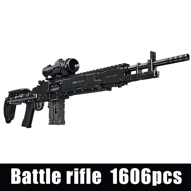 MOULD KING 14026 Technische MK14 Kampfgewehr Simulation Pistole Modell Bausteine ​​Militär Waffe Ziegel Spielzeug Set für Kinder Geschenke