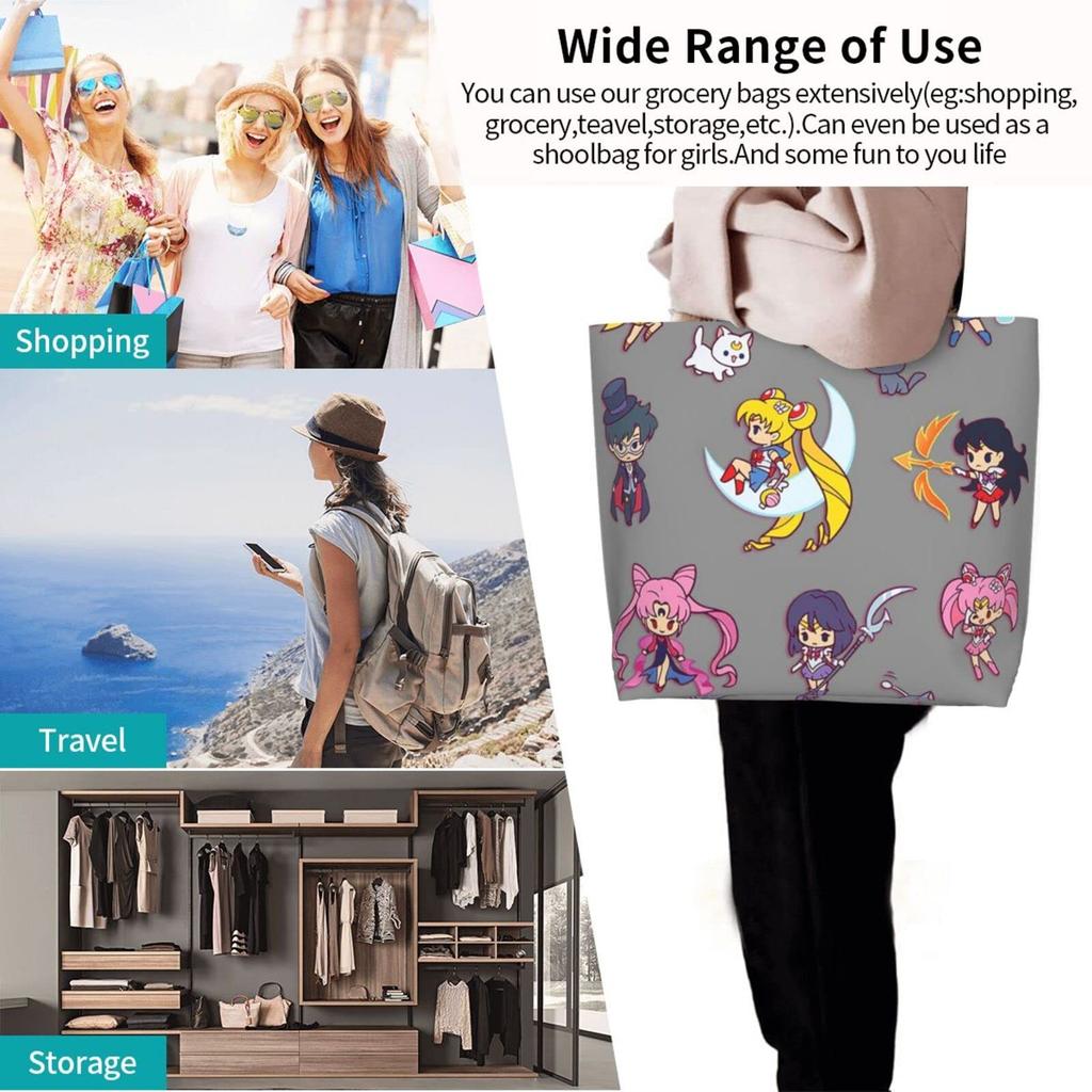 Sailor Moon Body Diaper Shopping Large Capacity Tote Kuma No Gakkou Makeup Eco Convenience Store Shopping Durable Convenience 50cm Wide X 40cm High X