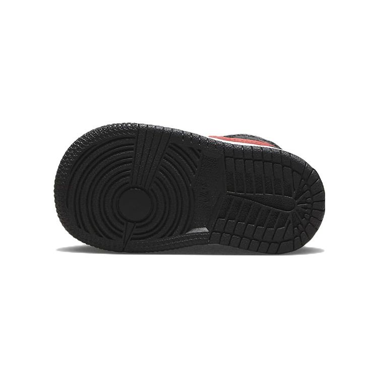 Air Jordan 1 Mid TD Black Fire Red Baby Sneakers White 640735-079