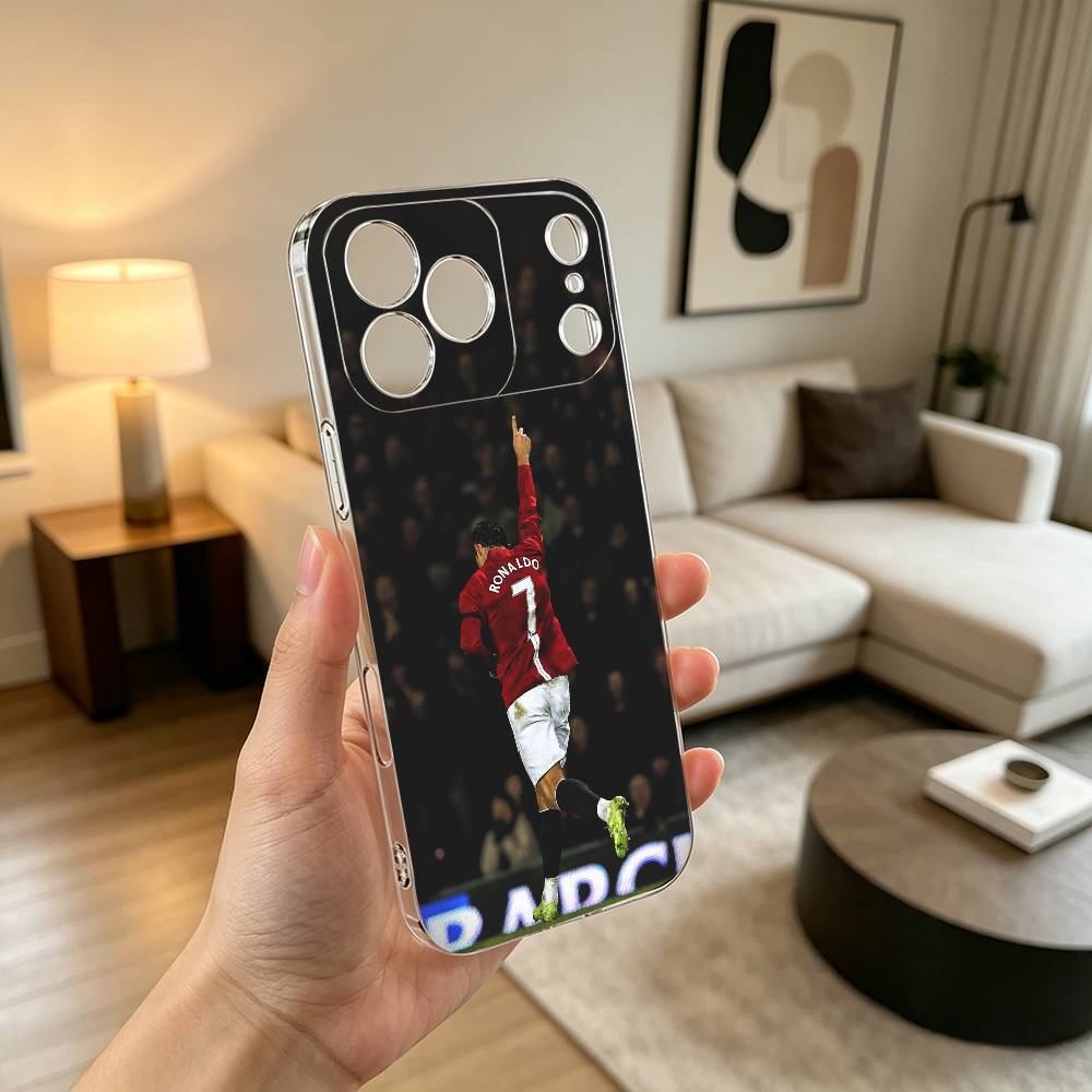 F-Football For CR7 R-onaldo 7 Phone Case For iPhone 17 16 15 14 13 12 11 Mini Pro Max Plus Transparent Cover