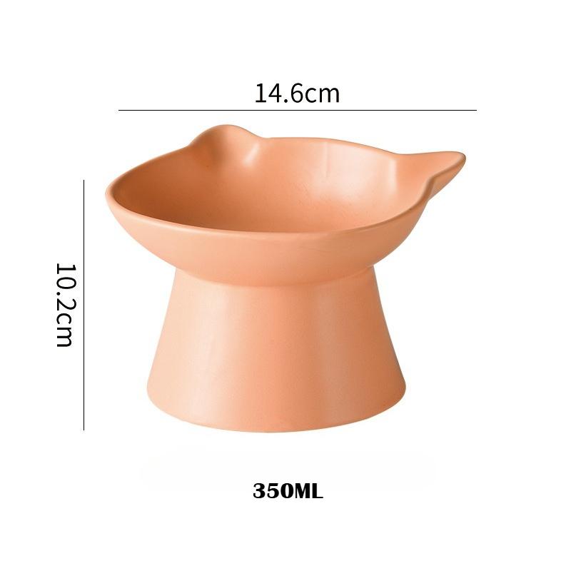 Wide Mouth Cat Bowl Cat Food Basin Ceramic High Foot Protection Cervical Spine Anti-knock Dog Bowl Pet Drinking Water Food Bowl