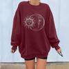 Women's Casual Sun  Printing Long Sleeve Sweatshirt Pullover Blouse Tops