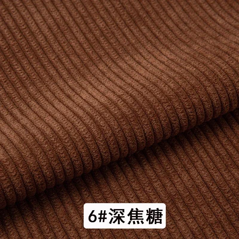 Corduroy Fabric Plain Medium Thick Strip Winter By The Meter for Clothes Bags Pant Shirts Sofa Sewing Soft Cloth Wearable Yellow