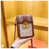 Premium bag women's new retro printing mini mobile phone bag contrasting color vertical shoulder bag oblique span bag